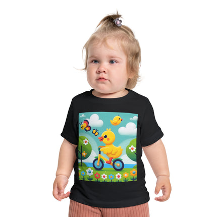 Duckling Riding a Bike Baby T-Shirt – A Joyful Little Ride