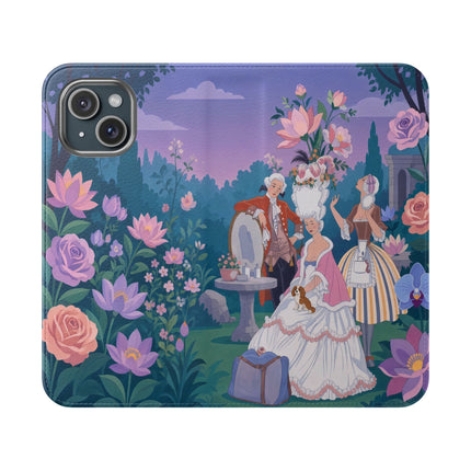 🌸🐶 The Grand Garden Dressing Flip Case – Art Deco Floral Elegance
