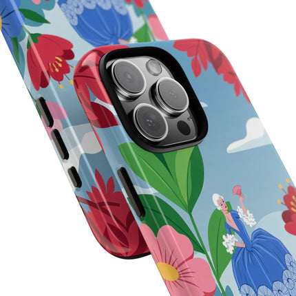 🌺🪭 The Lady Of The Grand Flower Terrace Phone Case – Art Deco Garden Elegance