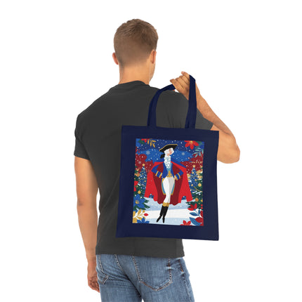 🎄🎭 The Christmas Masquerade Lady Cotton Tote Bag – Art Deco Holiday Glamour