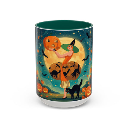 🦇🎃 The Witch Of Batwing Pumpkin Hollow Colorful Mug – Moonlit Halloween Charm