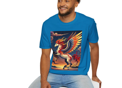 Flame-Winged Horse at Sunset Unisex Softstyle T-Shirt