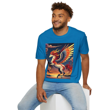 Flame-Winged Horse at Sunset Softstyle T-Shirt