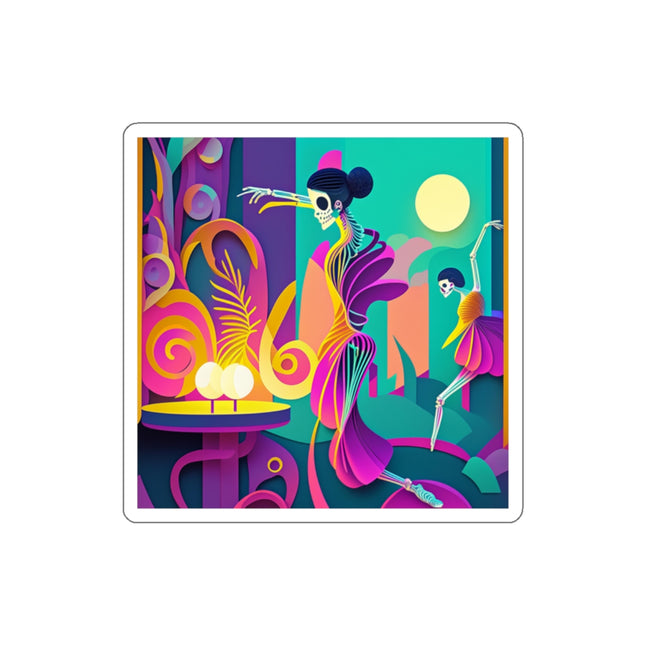 Dance of the Skeleton Ballerinas Die-Cut Stickers (5 Sizes)
