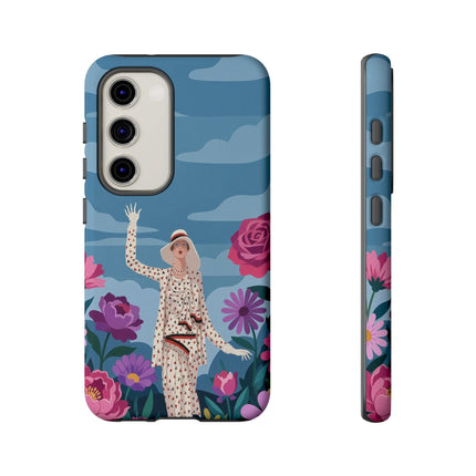 🌺👒 The Grand Flower Promenade Phone Case – Art Deco Fashion Illustration