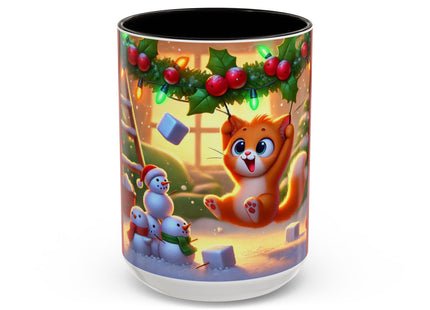 Naughty or Nice Kitten Christmas Colorful Mugs (11oz, 15oz)