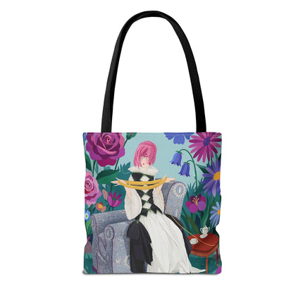 🌹🧶 The Lady Of The Golden Yarn Tote Bag – Art Deco Floral Elegance