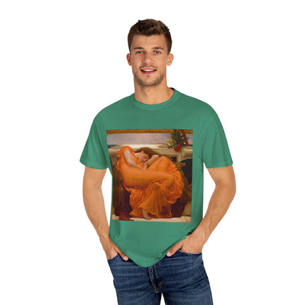 Flaming June by Frederic Leighton Unisex Garment-Dyed T-shirt