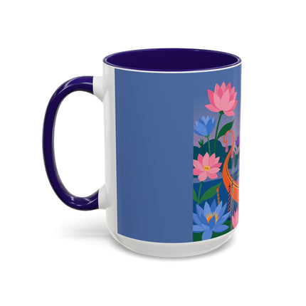 The Lady Of The Lotus Voyage Colorful Mugs – Art Deco Botanical Elegance