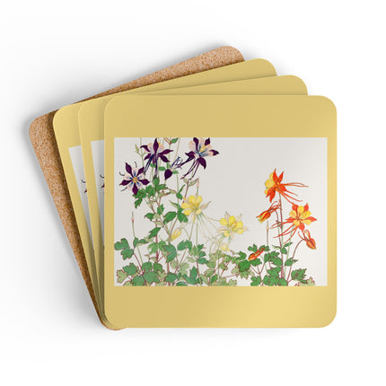 Aquilegia by Tanigami Kônan Corkwood Coaster Set
