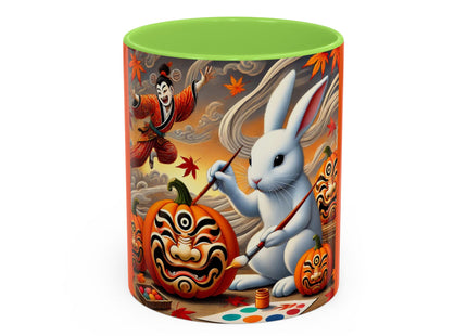 Halloween Rabbit’s Kabuki Jack-o’-Lanterns Colorful Mugs (11oz, 15oz)