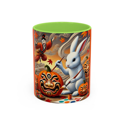 Halloween Rabbit’s Kabuki Jack-o’-Lanterns Colorful Mugs (11oz, 15oz)