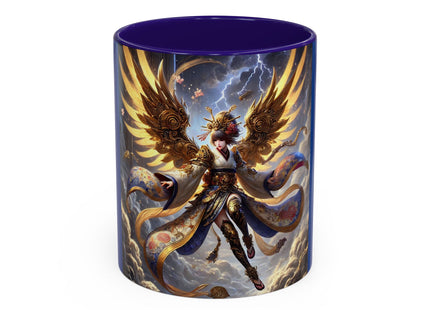 Valkyrie Descending Through Storm Colorful Mugs (11oz, 15oz)