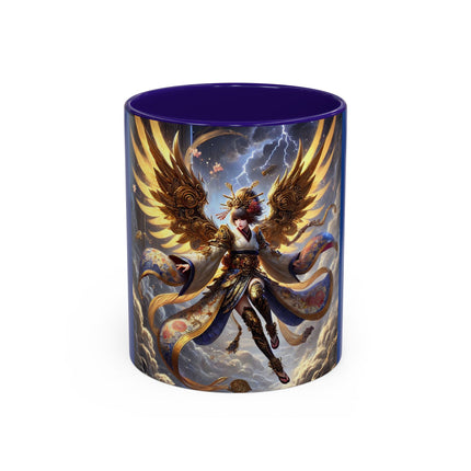 Valkyrie Descending Through Storm Colorful Mugs (11oz, 15oz)