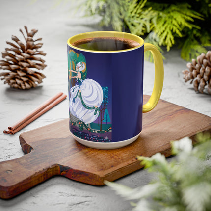 Moonlit Garden Waltz Colorful Mug (11oz, 15oz) – Rococo Romance, Garden Elegance & Enchanted Dance