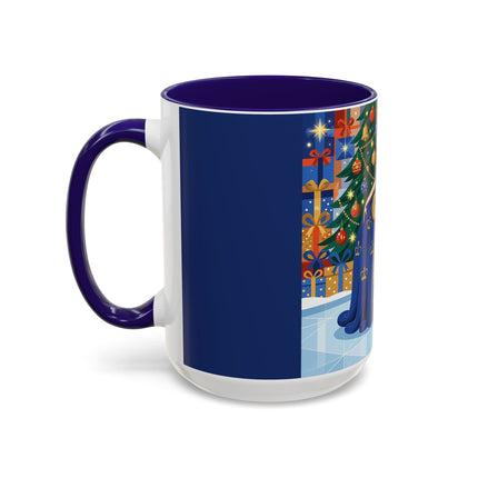 👑🎄 The Christmas Queen Of Golden Bells Colorful Mug – Art Deco Holiday Elegance