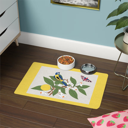 Blue Shrike Blossom Perch Pet Food Mat – Garden Guardian