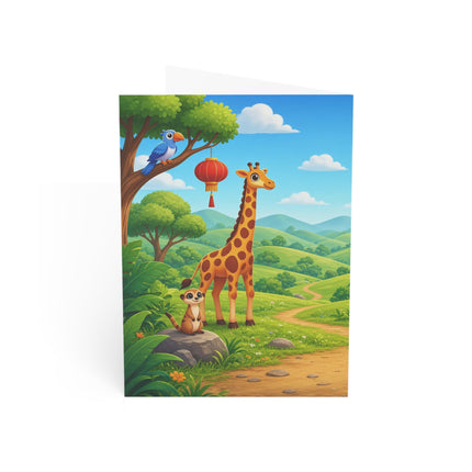 🐼🚙 The Great Garden Road Trip Greeting Card – Whimsical Animal Adventure