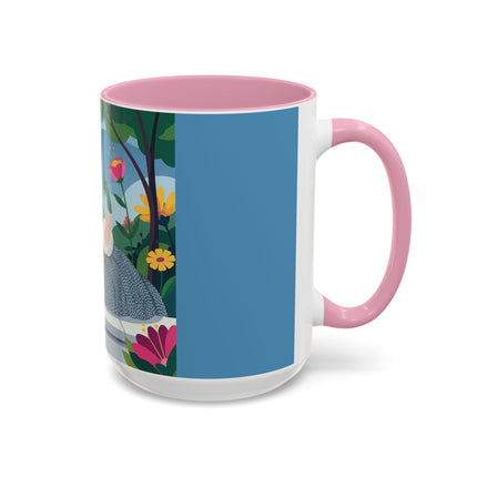 The Lady Of The Secret Garden Colorful Mugs – Art Deco Botanical Elegance