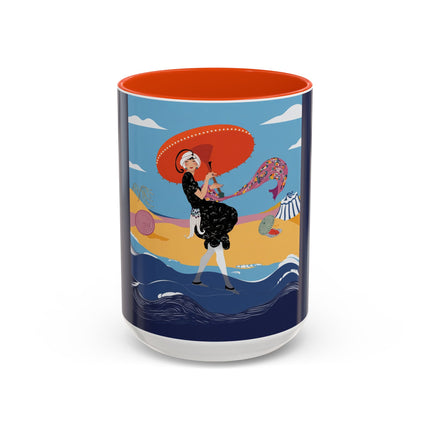 Beachside Promenade Colorful Mugs – Chic Summer Stroll & Coastal Glamour