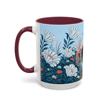 🎨💙 The Enchanted Garden Artist Colorful Mug – Art Deco Floral Whimsy