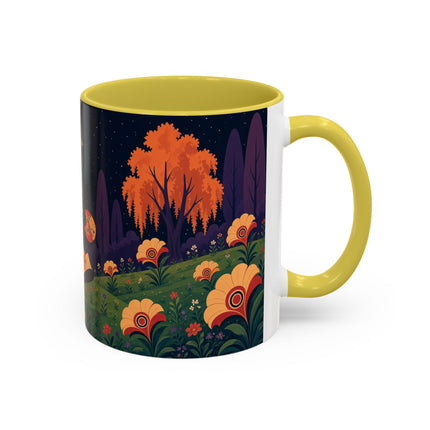🌙🌼 The Moonlit Floral Dancer Colorful Mug – Art Deco Garden Fantasy