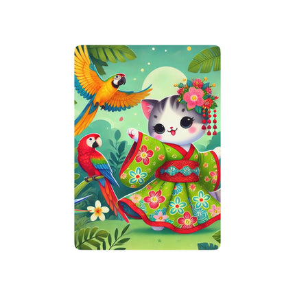 Parrot Dance of the Geisha Kitten Playing Cards