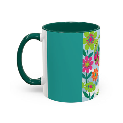 🎿🌸 The Winter Flower Adventurer Colorful Mug – Colorful Ski Fantasy