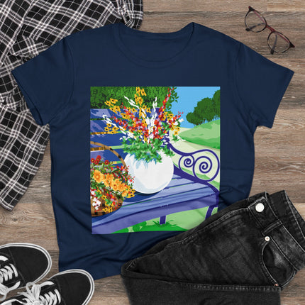 Blooming Harmony Women's Midweight Cotton Tee