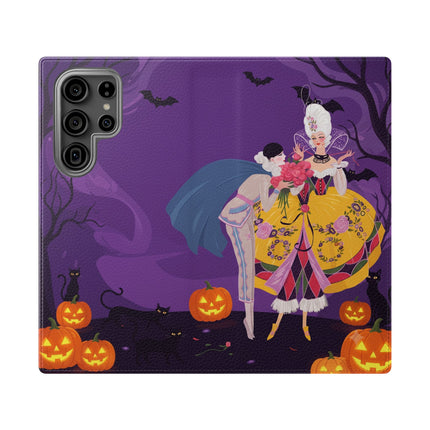 🎭🌹 The Harlequin Rose Masquerade Flip Case – Theatrical Halloween Romance