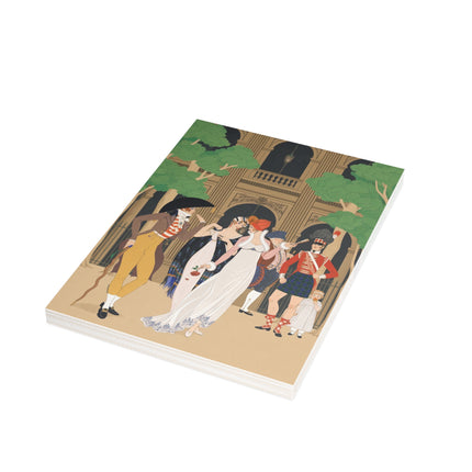 🌳🎩 La Merveilleuse au Palais Royal Postcards With Envelopes – George Barbier Art Deco Parisian Elegance