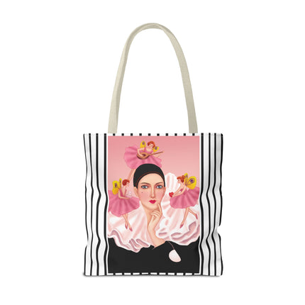 Pierrot & Fairies Dressed in Pink by Sofia Chiostri Tote Bag