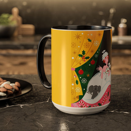 💌🎄 The Christmas Letter Of Holly House Colorful Mug – Whimsical Art Deco Holiday Charm