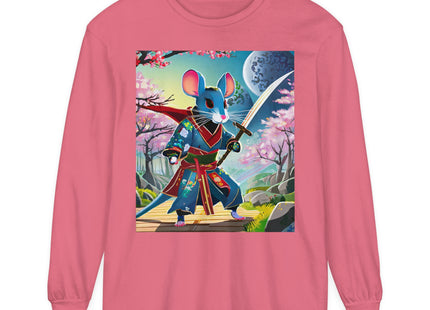 Cyber Samurai Rat Garment-dyed Long Sleeve T-Shirt
