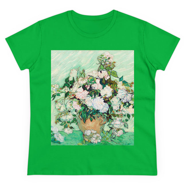 Roses by Vincent Van Gogh Women's Midweight Cotton Tee