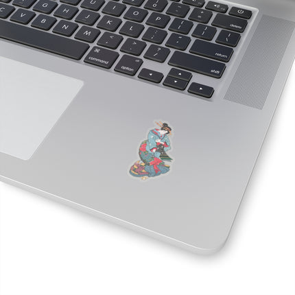 Beauties in a Spring Storm by Keisai Eisen Kiss-Cut Stickers (4 Sizes)