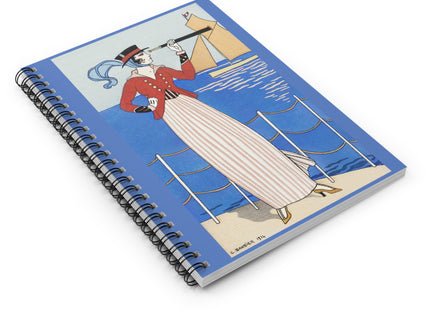Costume de Yacht by George Barbier Spiral Notebook - Ruled Line