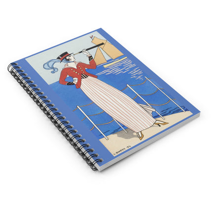 Costume de Yacht by George Barbier Spiral Notebook - Ruled Line