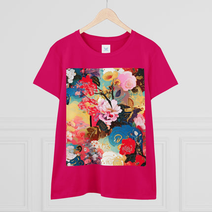 Women's Ethereal Irises Print Midweight Cotton Tee