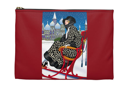 Elegant Winter Woman in Sleigh Accessory Pouch