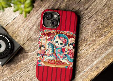 Geisha Kitten's Enchanted Carousel Phone Cases