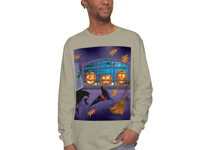 Whimsical Halloween Mischief Unisex Garment-dyed Long Sleeve T-Shirt
