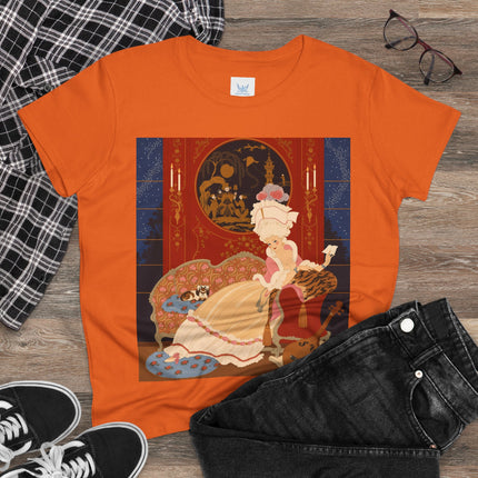 🎼🐈 The Lady Of The Midnight Salon Cotton Tee – Art Deco Fashion Illustration