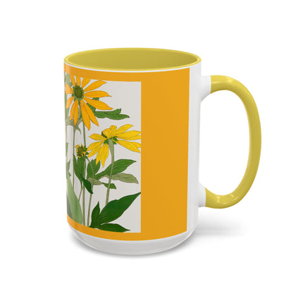 Clerodendrum & Rudbeckia Flower by Tanigami Kônan Colorful Mugs (11oz, 15oz)