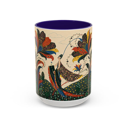 🌺🦋 The Enchanted Floral Voyage Colorful Mug – Art Deco Botanical Whimsy