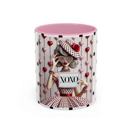 Fashionably Yours, XOXO Colorful Mugs (11oz, 15oz)