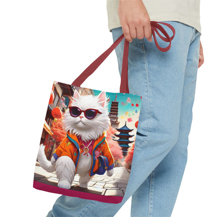 Fashionista Feline Puzzle Tote Bag (AOP)
