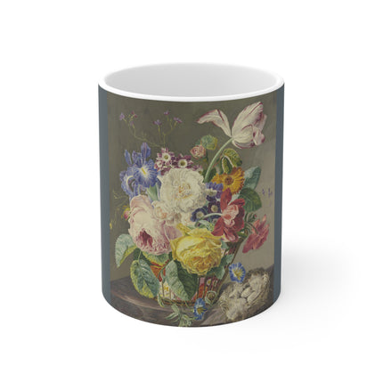 Floral Still Life with Bird's Eggs by Jan van Huysum Ceramic Mug 11oz
