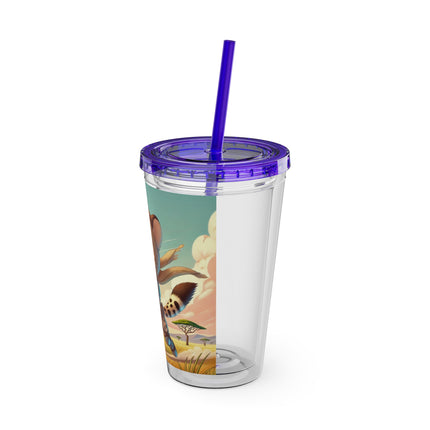 Swift Cheetah Sunsplash Tumbler with Straw, 16oz