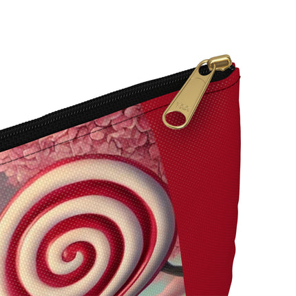Whimsical Geisha Kitten in a Valentine Garden Accessory Pouch